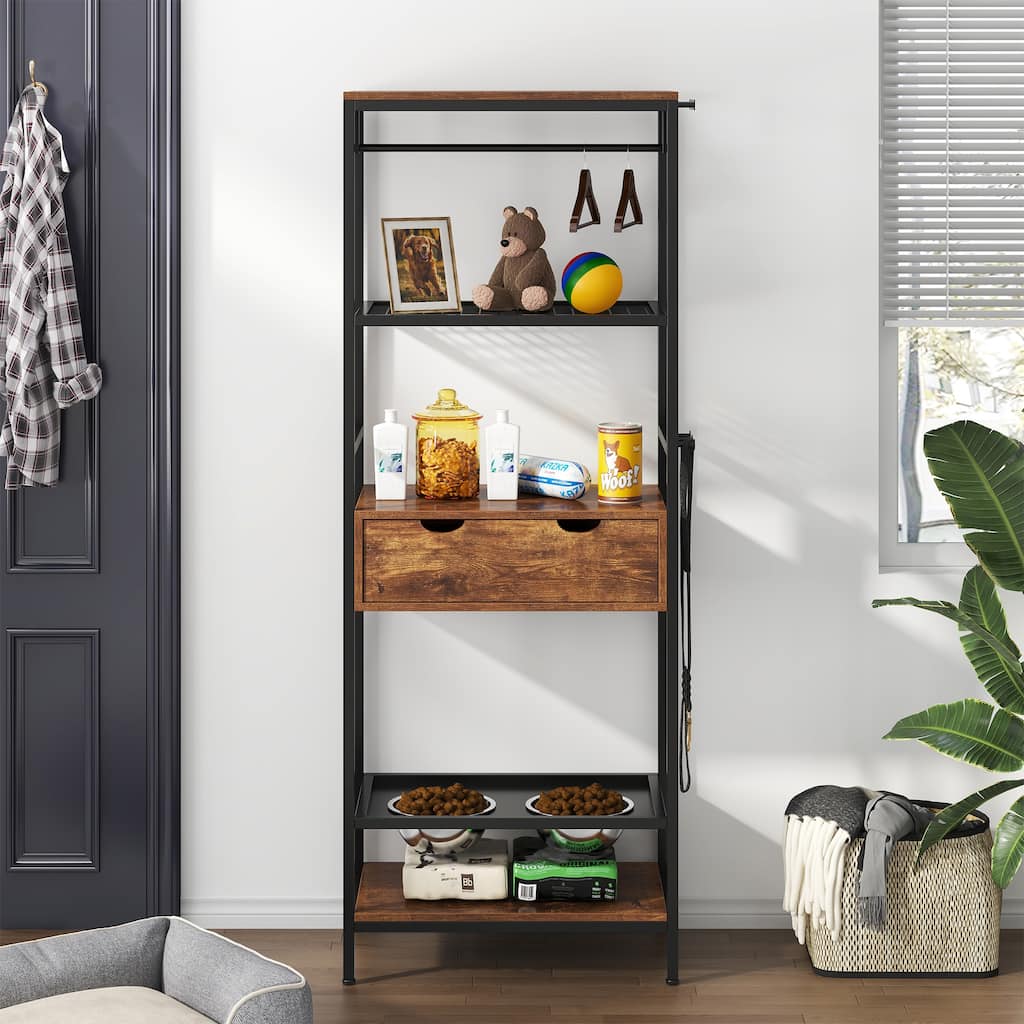 Anmytek 3-Height Adjustable Dog Feeding Station with Storage