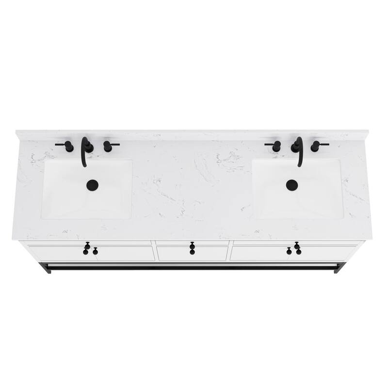 Avanity Paisley 72 in. Double Sink Vanity with Cala White Engineered Top