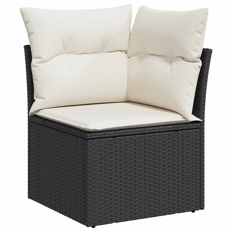 vidaXL Patio Sofa Set with Cushions Table and Storage Seats 5 Piece Poly Rattan - 21.7 x 39.4 x 28.7