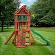 preview thumbnail 17 of 19, Gorilla Playsets Nantucket II Wood Swing Set with Wave Slide - Redwood - 15.5 ft W x 13 ft D x 10.5 ft H