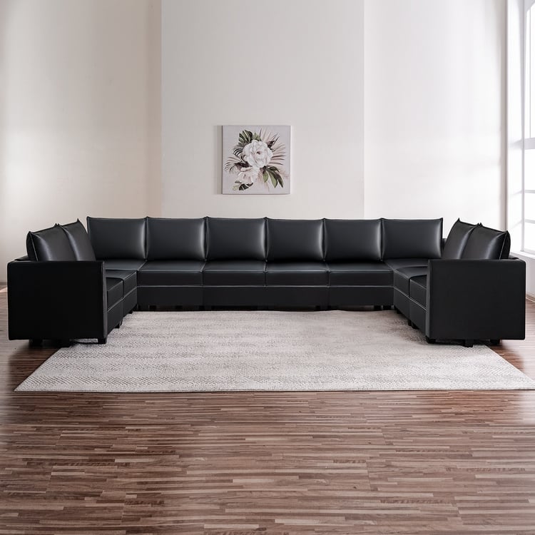 Convertible U Shaped Modular Sofa 10 Seater Sectional Modular Couch with Chaise Oversized Sofa Sleeper Couch