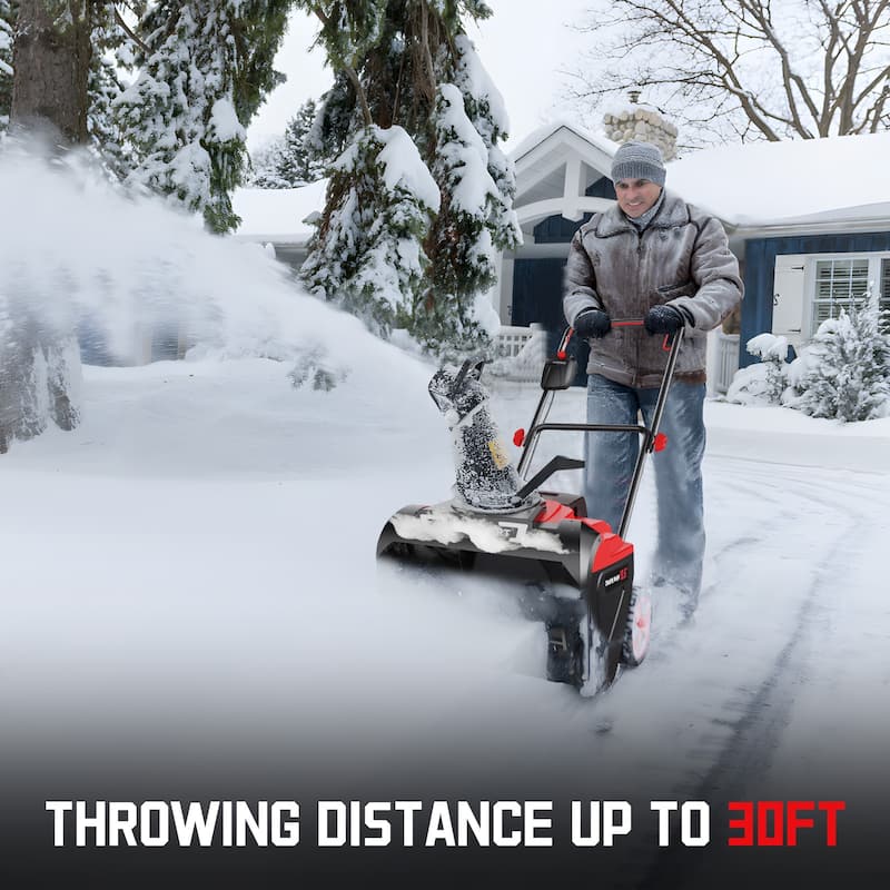 Efficient 21-Inch Cordless Snow Blower - 6-Inch Clearing Depth, 30ft ...