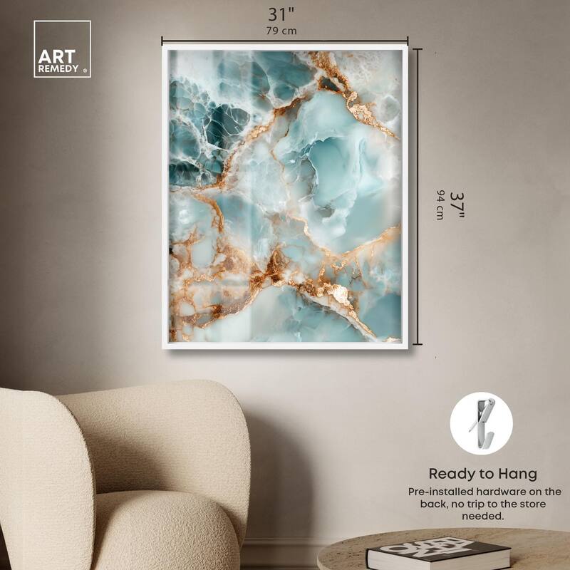 Teal Marble Majesty Shadowbox by Art Remedy