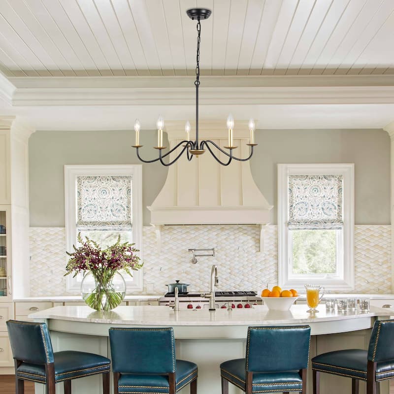 5-Light Farmhouse Chandeliers for Living Room Foyer Hallway Dining Room