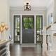 Raretta Modern Black 4-Light Metal Drum Farmhouse Lantern Semi-flush Ceiling Light for hallway - W11.8"xH13.2"