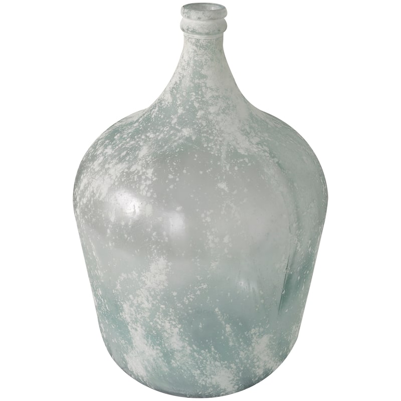 Clear Recycled Glass Handmade Frosted Spanish Bottle Vase