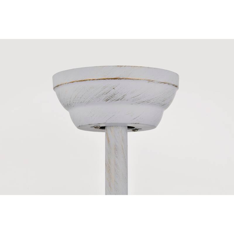 Praer Washed White 5-blade Lighted Ceiling Fan with Crystal Daisy Bouquet Shade