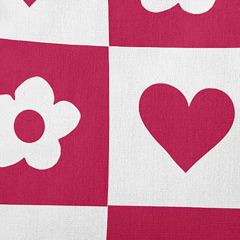 Heart And Flowers Grid Valentines Day Decorative Throw Pillow