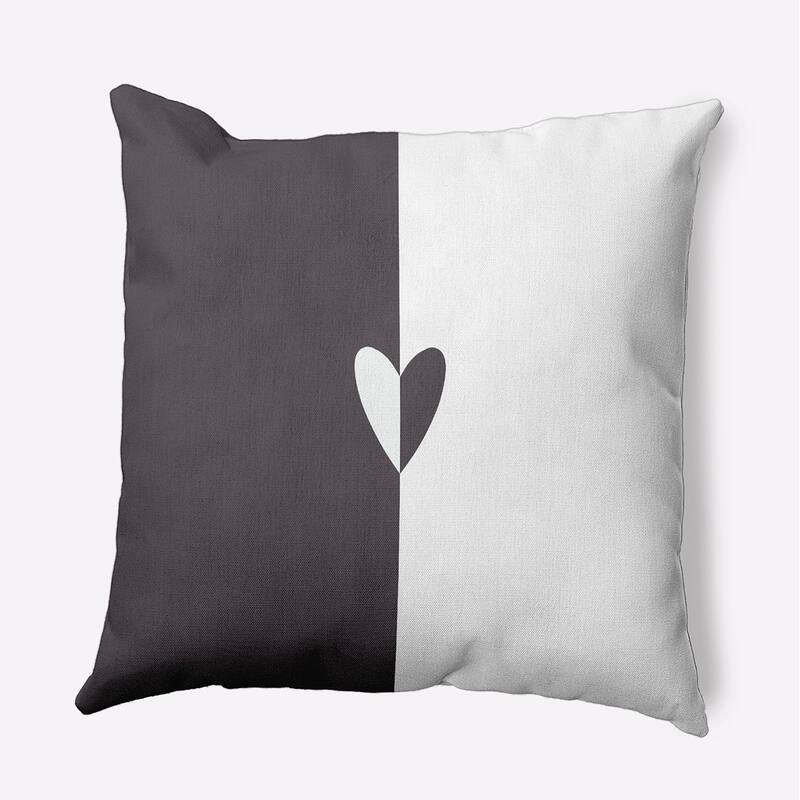 Modern Heart Valentines Day Decorative Throw Pillow - 20" x 20" - Dark Gray