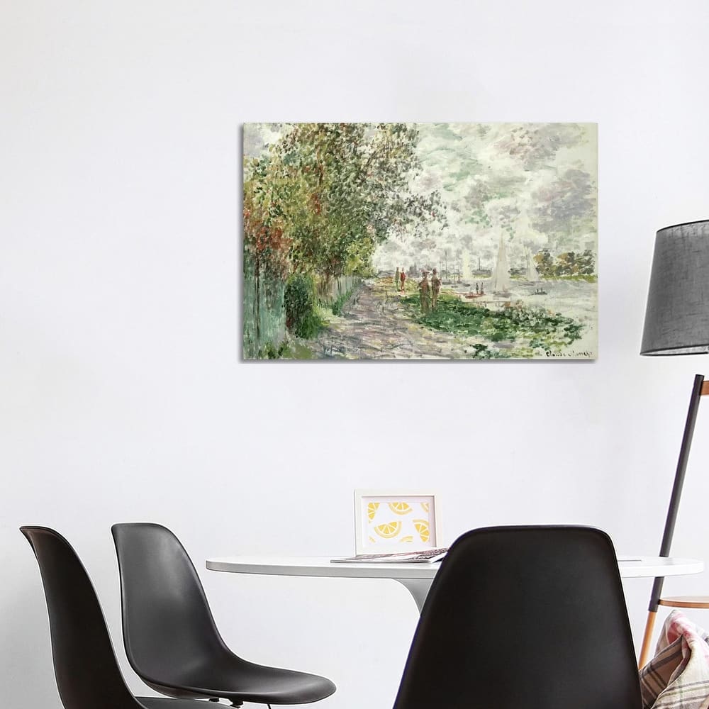 iCanvas "The Riverbank at Gennevilliers, c.1875 " by Claude Monet Canvas Print
