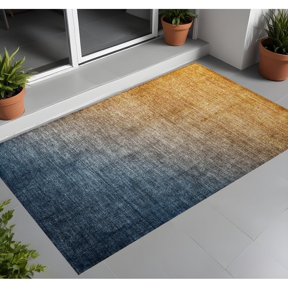 Alvalo Ombre Weather Resistant Blended Style Outdoor Rug