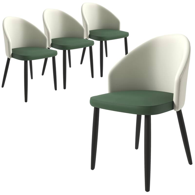 Upholstered Dining Chair in Leather/Fabric/Boucle with Wood Legs Set of 4 Paradiso Collection