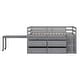 preview thumbnail 6 of 10, Twin Size Loft Bed with Retractable Writing Desk and 4 Drawers, Wooden Loft Bed with Lateral Portable Desk and Shelves