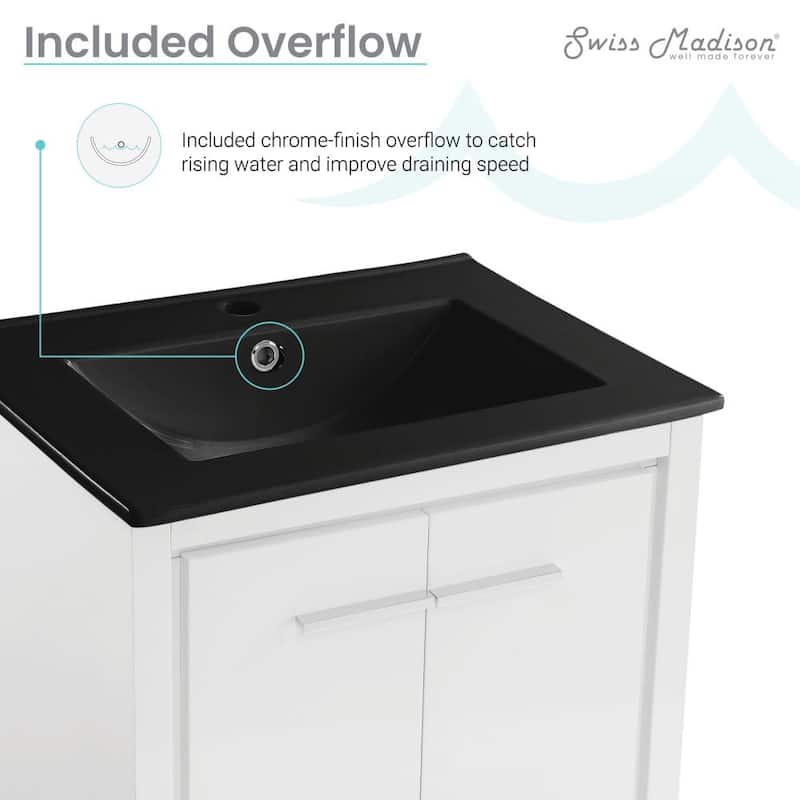 Swiss Madison SM-BV730 Virage 24" Free Standing Single Basin Vanity