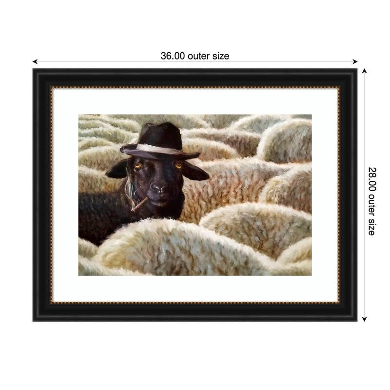 The Black Sheep by Lucia Heffernan Wood Framed Wall Art Print