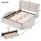 preview thumbnail 18 of 22, Nestfair Queen Size Upholstered Platform Bed with 1 Drawer and 2 Side Storage Stool