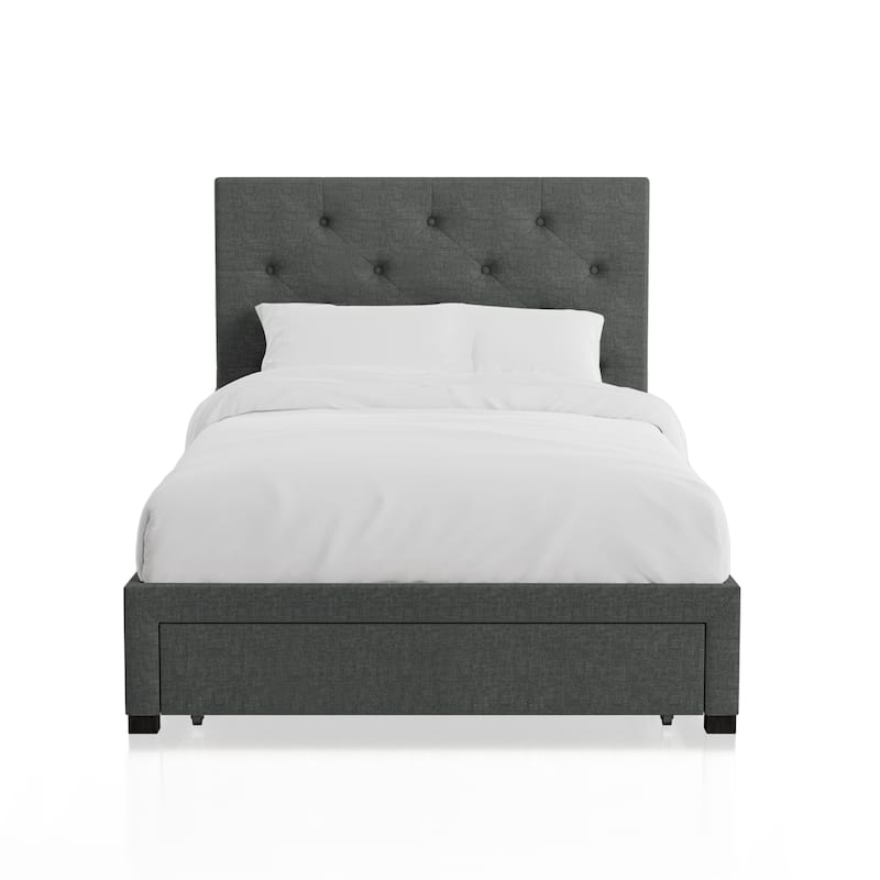 Furniture of America Malaer Modern Button Tufted 1-drawer Platform Bed
