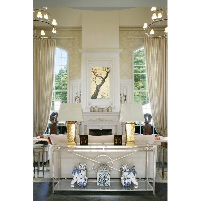 SAFAVIEH Couture Shaw Glass Top Round Dining Table