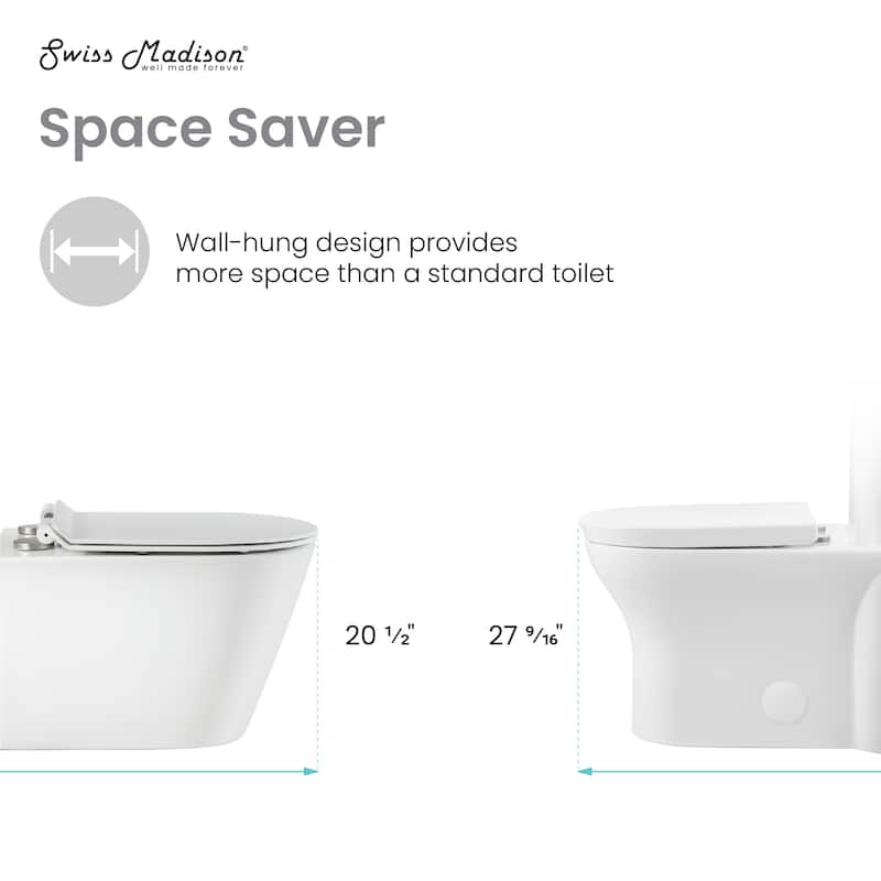 Lucerne Wall-Hung Round Toilet Bowl - 20.5" x 14" 12.6"