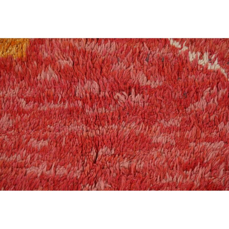 Plush Moroccan Oriental Area Rug Hand-Knotted Geometric Wool Carpet - 9'1" x 12'9"