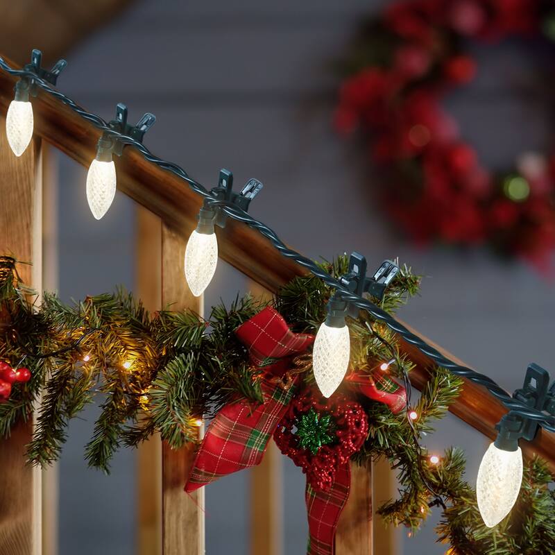 NOMA Quick Clip C9 LED Christmas String Lights, 66.8 Foot, 100 Multicolor Bulbs - 66.6