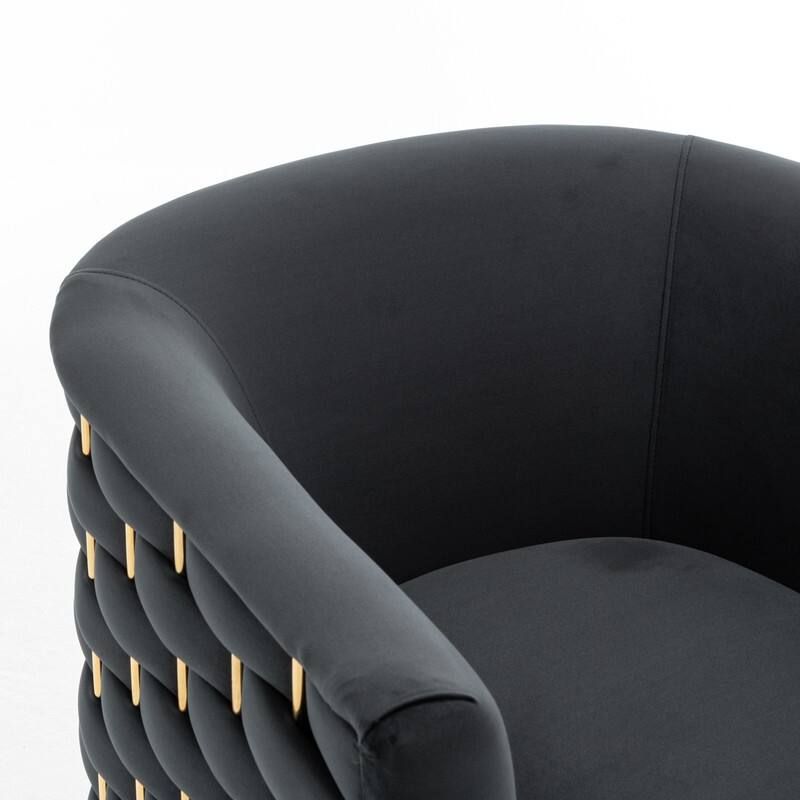 Modern Glam Velvet Upholstered 360 Degree Swivel Barrel Chair Set of 2