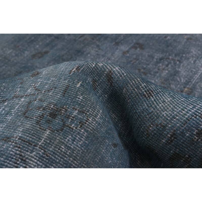 ECARPETGALLERY Hand-knotted Color Transition Denim Blue Wool Rug - 9'4 x 12'6
