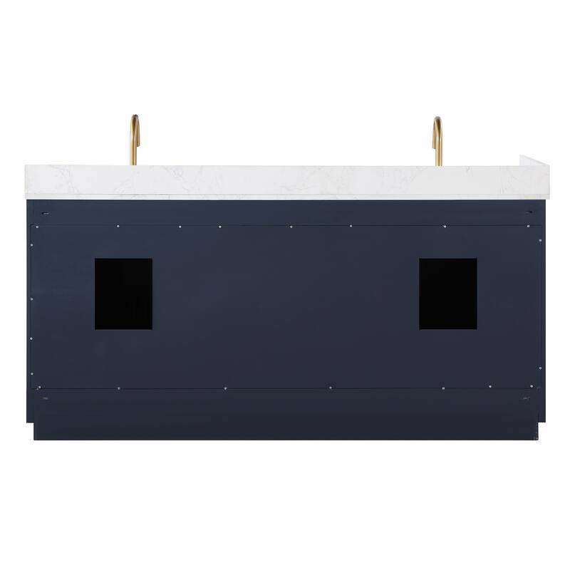 Altair Gavino Bath Vanity with Grain White Composite Stone Top and Mirror