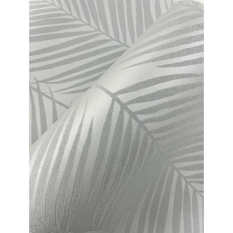 Seabrook Designs Persei Palm Glass Beaded Unpasted Wallpaper - 20.9 in W x 33 ft. L - Nickel