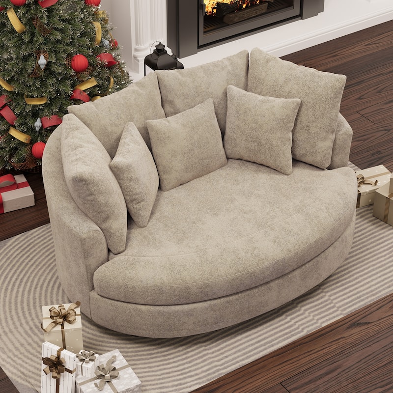 70.1"W Modern Chenille Loveseat with 7 Cushions,Oversized Accent chair
