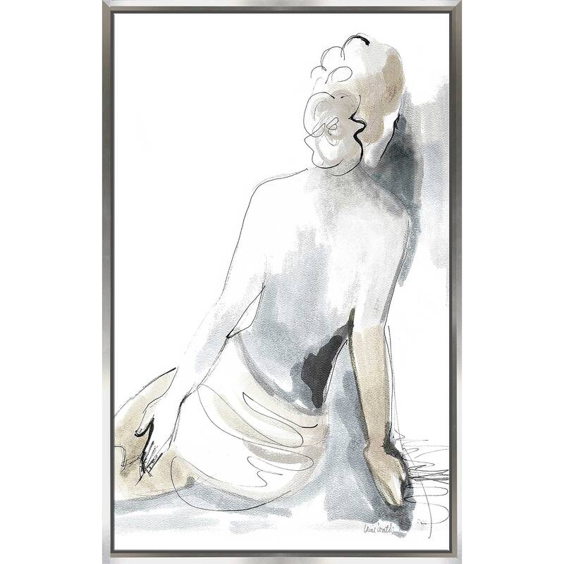 "Neutral Seated Nude" Print on Floating Canvas