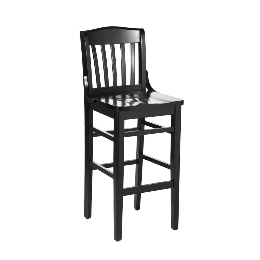 School House Back Wood Restaurant Dining Barstool - 18.5"W x 18.75"D x 44"H