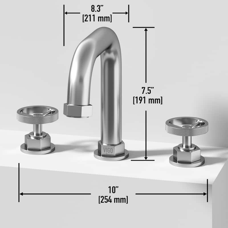 VIGO Hart 7" H 2-Handle Widespread Bathroom Faucet