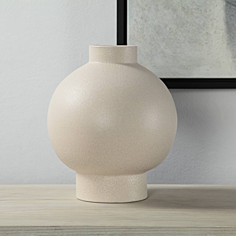Renwil Lamoureux Indoor Ceramic Vase, Textured Matte Ivory