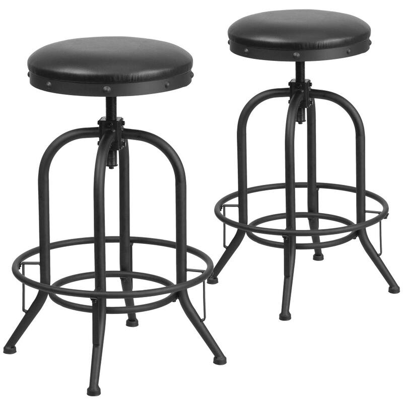 2 Pk. 30'' Barstool with Swivel Lift Bonded Leather Seat