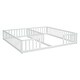 preview thumbnail 8 of 45, Twin Size Kids Bed Frame, Double Twin Floor Bed with Fence Guardrails