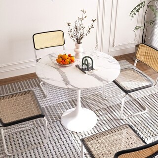 JASIWAY Modern Sintered Stone Dining Table, White - Bed Bath & Beyond ...