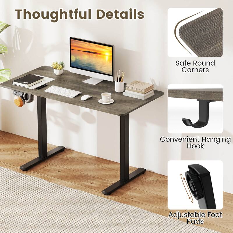 Costway 48” x 24” Electric Standing Desk with LED Display 2 Memory