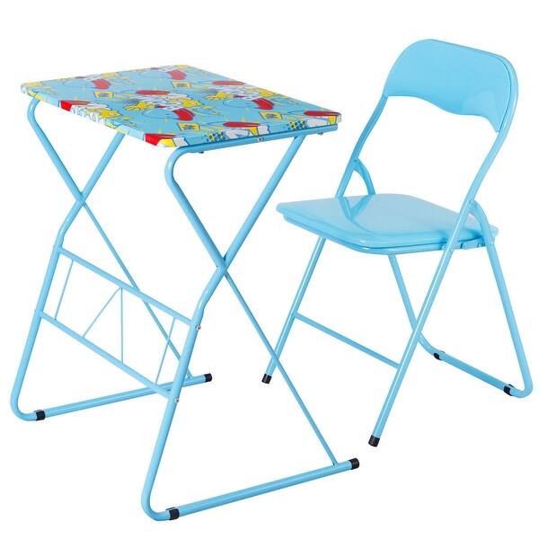 Shop Costway Kids Folding Table Chair Set Study Writing Desk
