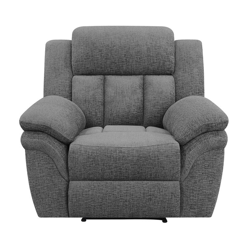 Pillow Top Arm Power Recliner in Charcoal