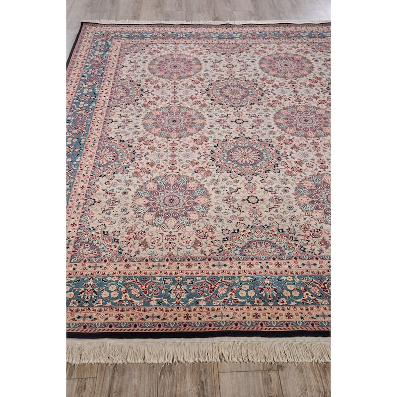 EXQUISITE RUGS ONE-OF-A-KIND Super Fine Isfahan Hand Knotted Beige Rug - 8'x10'