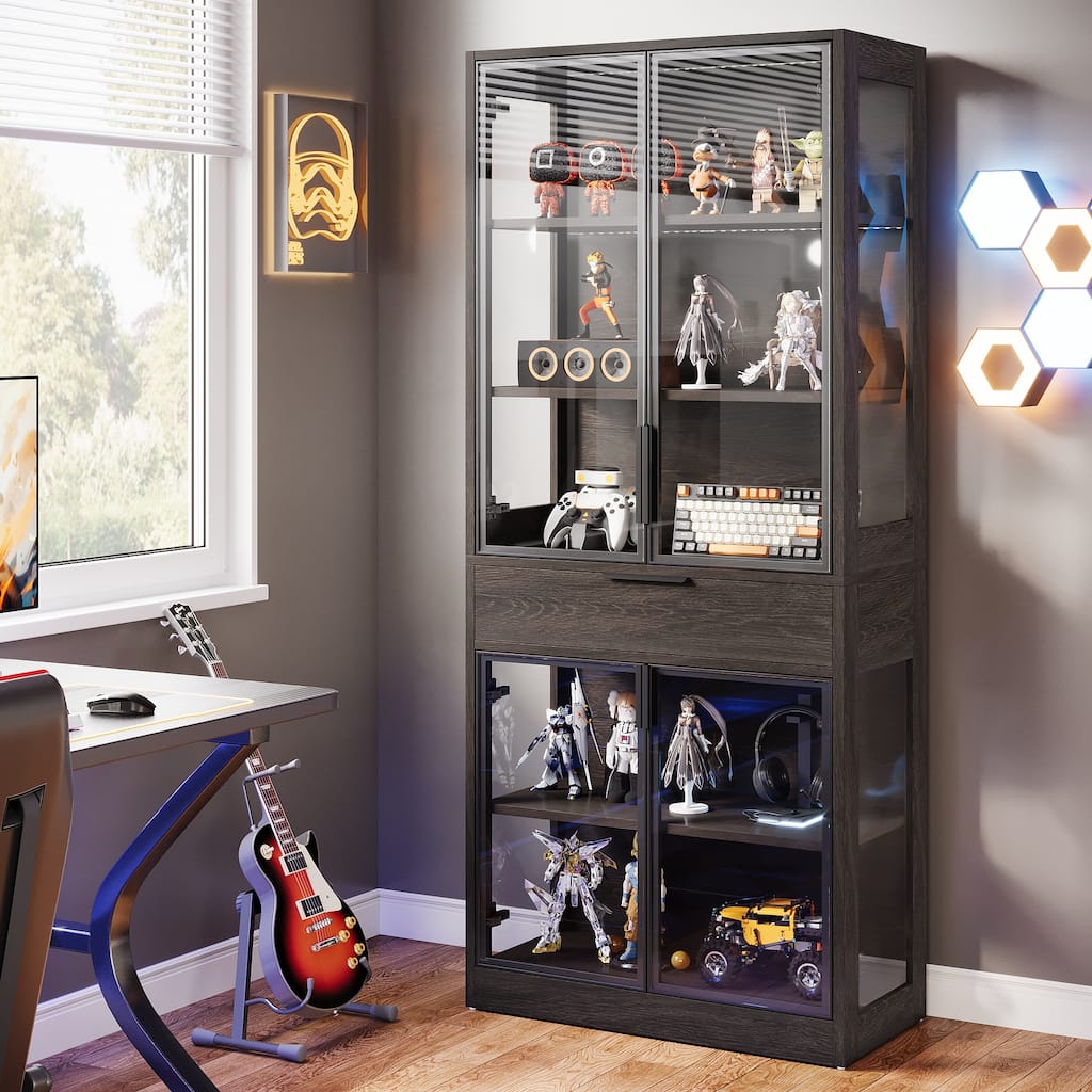 Tall Display Cabinet with Doors