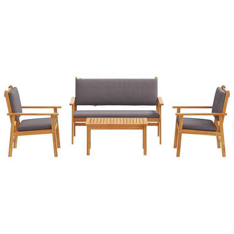 vidaXL 3/4/5/6 Piece Garden Sofa/Dining/Bistro Set with Cushions Solid Wood Acacia
