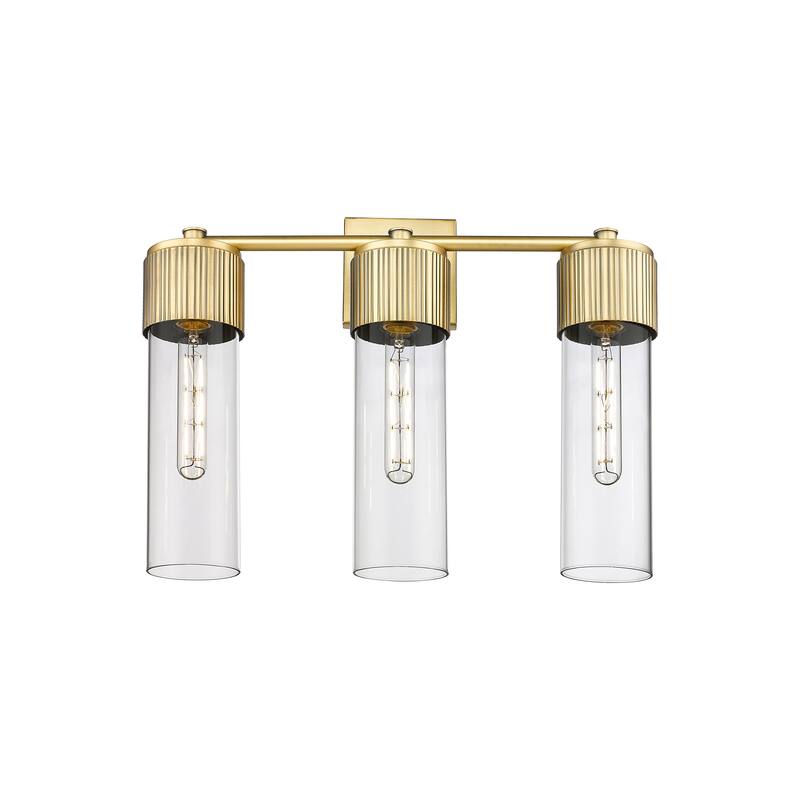 Innovations Lighting Bolivar - 3 Light 12" Wall-Mounted Bath Vanity Light - Clear/Brushed Brass