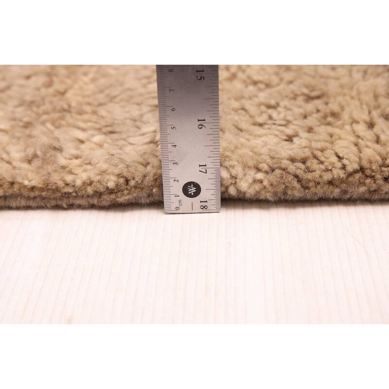 ECARPETGALLERY Hand-knotted Pak Finest Gabbeh Khaki Wool Rug - 10'3 x 13'3