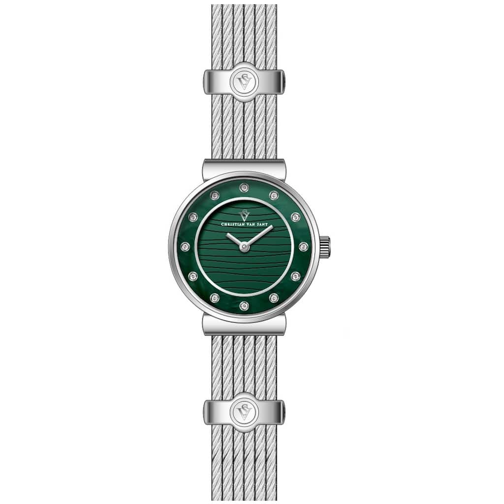 Christian Van Sant Women's Cavo Green Dial Watch - CV1293 - One Size