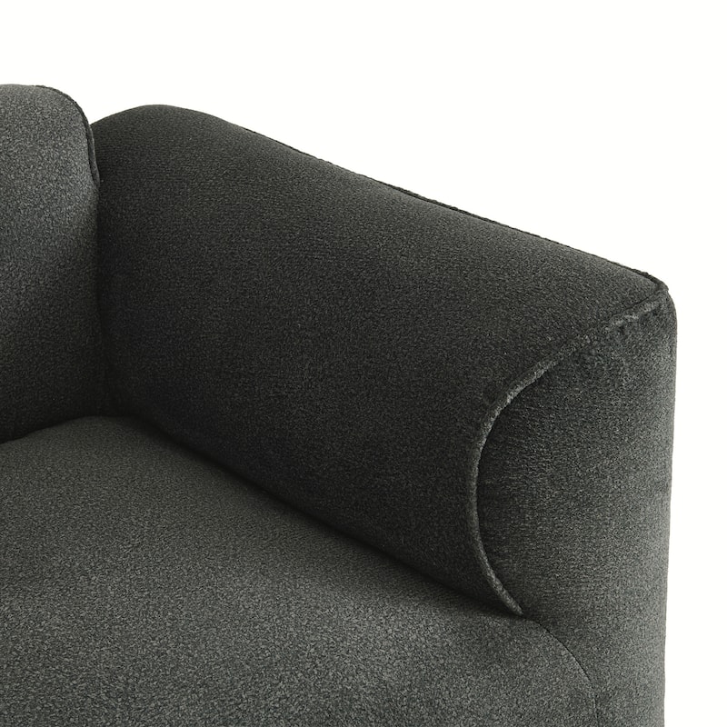 Double-needle cut velvet sofa,4-seater with pure sponge seat cushions and a detachable footstool,includes 3 throw pillows.