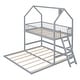 preview thumbnail 8 of 7, Gray Twin Over Twin-Twin House Bunk Bed with Full-length Guardrail and Ladder