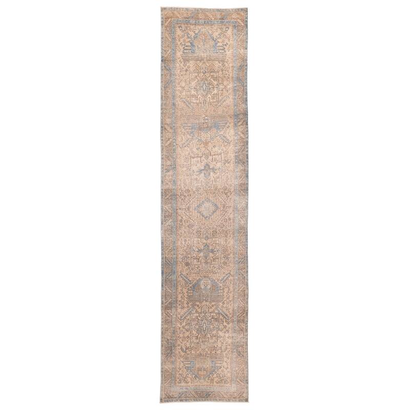 ECARPETGALLERY Hand-knotted Antalya Vintage Tan Wool Rug - 3'0 x 14'3
