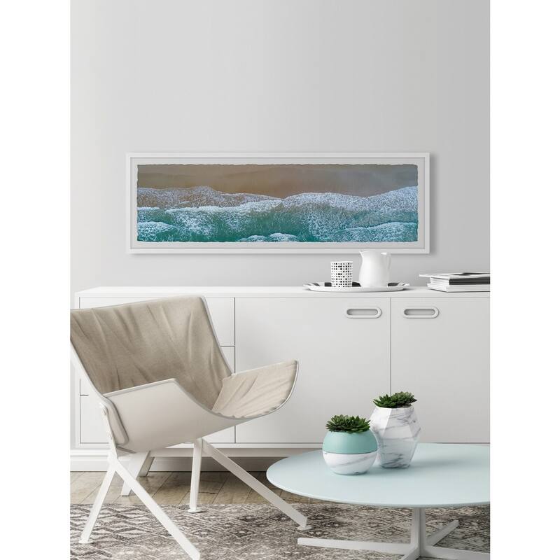 Coastal Wave Painting Print - Rustic Seaside Wall Art Decor for Home